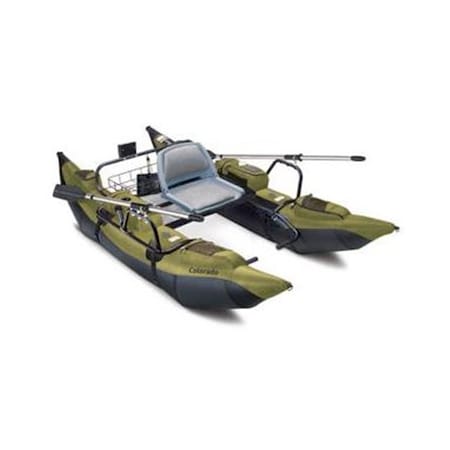 Superjock Colorado 9 Foot High-Capacity Pontoon Boat With Padded Seat - Sage-Black SU716032
